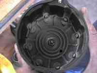 Distributor cap showing evidence of arcing