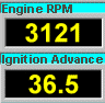 AutoWatch for Fleets - OBD Digital readouts with graphs showing RPM and advance for automotive diagnostics with software and computers for cars and other vehicles. Many other parameters can be monitored.