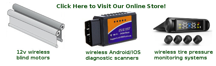 RV blind motors, diagnostic scan tools, tire pressure monitoring systems (TPMS)